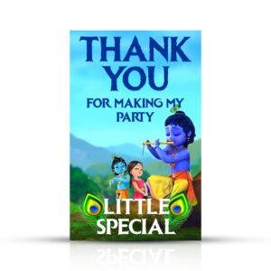 Little Krishna Theme Thank You Tags , For Making My Party Little Special Tags for Birthday, Baby Shower (Pack of 20)