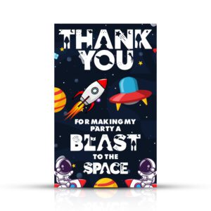 Space Theme Thank You Tags for Birthday, Making Party A Blast to The Space Tags (Pack of 20)