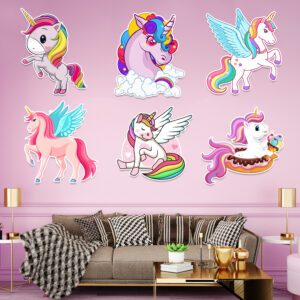 Unicorn Theme Birthday Cardstock Cutout with Glue Dot for Kids Theme for Baby Shower, Birthday Decorations (Pack of 7)