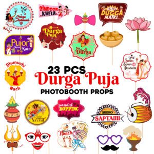 Durga Puja Decorations Photo Booth Props / Durga Puja Decoration Items / Photo Booth Props (Pack of 23)