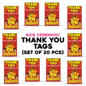 Shubh Annaprashan Theme Thank You Tags, for Thanks Giving Favor (Pack of 20)