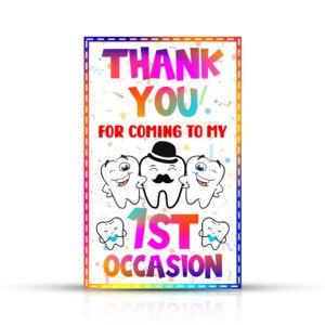 Multi Color Tooth Theme Thank You Label Tags for Thanks Giving Favor (Pack of 20)