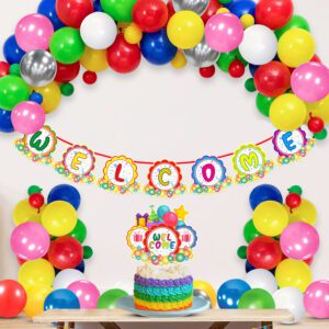 Welcome Decorations Combo – Welcome Banner, Balloons , Cake Topper (Pack of 27)