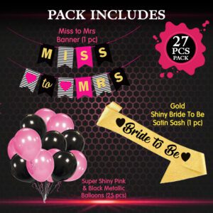 Bridal Shower Party Set – Banner with Sash and Metallic Balloons (Pack of 27)