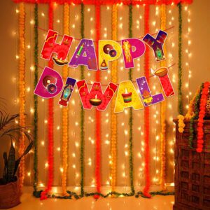 Happy Diwali Decorations Items – Banner & Rice Light  (Pack of 2)