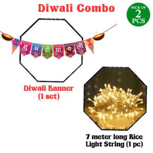 Diwali Decorations Set – Banner & Rice Light – Pack Of 2