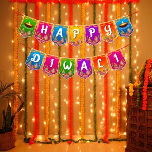 Multicolor Happy Diwali Banner And Rice Light  (Pack Of 2)