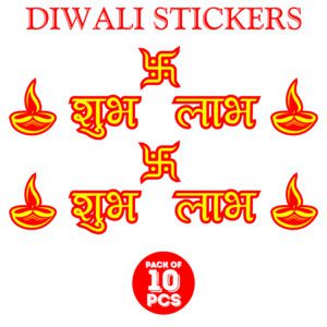 Shubh Labh Sticker for Diwali Decoration (Pack of 10)