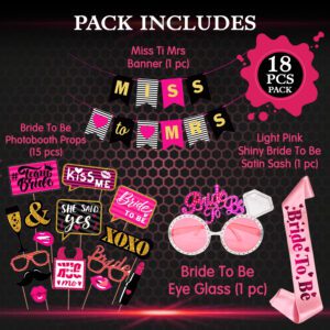 Bachelorette Party Kit – Sash, Banner, Photo Booth, Eye Glass (Pack of 18)