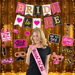 Bachelorette Party Decorations Set – Banner,Sash with Rice Light (Pack Of 18)