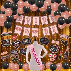 Bachelorette Party Decorations Kit – Banner, Photo Booth Props, Balloons with Sash  (Pack Of 48)