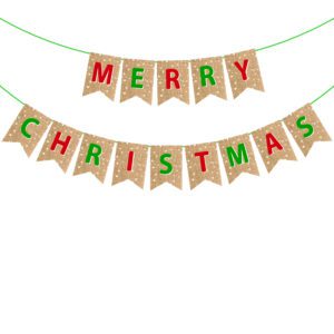 Merry Christmas Banner- Christmas Holiday Party Decorations,Santa Festive Party Decor