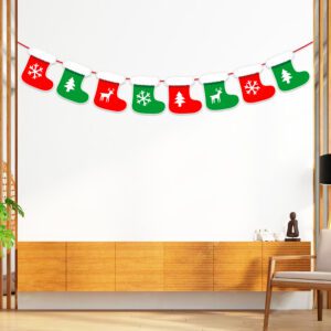 Merry Christmas Socks Themed Christmas Hanging Banner | Xmas Bunting Banner