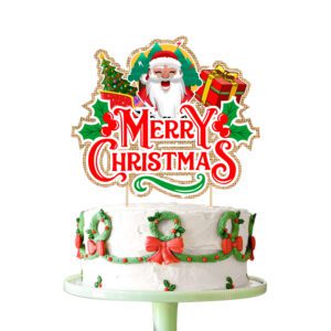 Merry Christmas Cake Topper – Christmas Party Cake Decoration Cake Topper (Pack of 1)