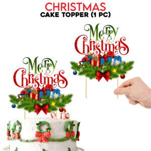 Merry Christmas Cake Topper – Merry Christmas Theme Cake Topper