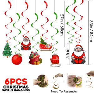 Christmas Theme / X-Mas Swirls Hanging (Pack Of 6)