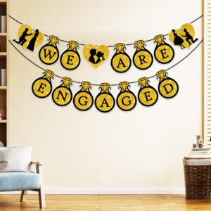 We are Engaged Banner Hanging Garland – Perfect Decorations for Bridal Shower