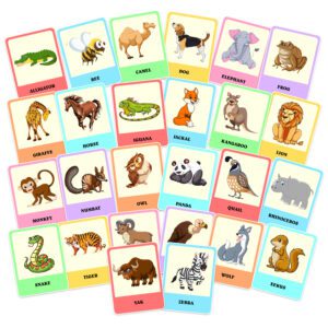 Animal Flash Cards | FlashCards for Children and Adults  (Pack of 26)