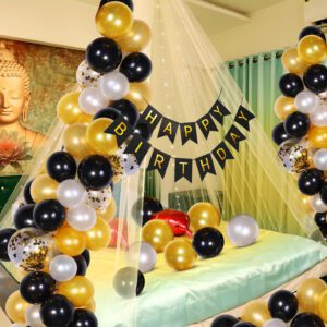 Cabana Tent for Birthday Decoration- Banner, Balloons,Balloons, Rice Light, Glue Dot (Pack Of 37)