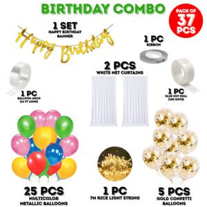 Tent Birthday Decorations Kit / Cabana Tent for Birthday Decorations – Pack Of 37