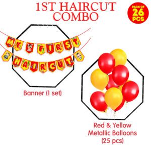 My First Hair Cut Decorations Items – Banner & Balloons (Pack Of 26)