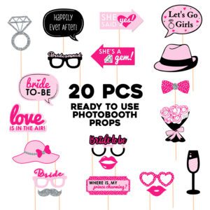 Bride to Be Decorations Photo Booth Props (Pack of 20)