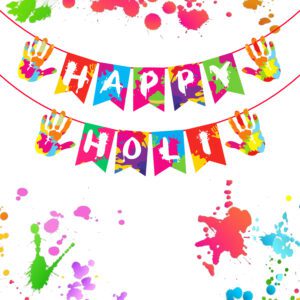 Happy Holi Banner – Festival of Colors Holi Banner – Bollywood Party Supplies