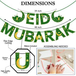 Eid Decorations, Eid Mubarak Banner – Bunting Hanging Banner