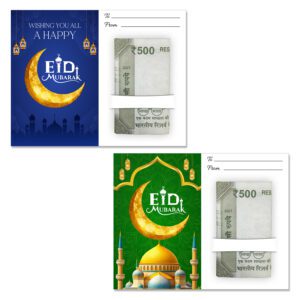 Eid Mubarak Money Envelopes Cards, Money Envelopes for Cash Gifts (PACK OF 12)