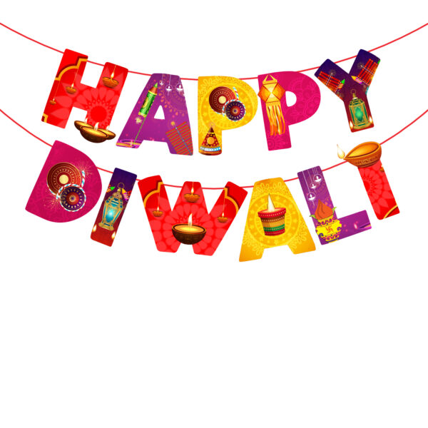 Happy Diwali Paper Banner Diwali Decorations for Indian Party Decorations