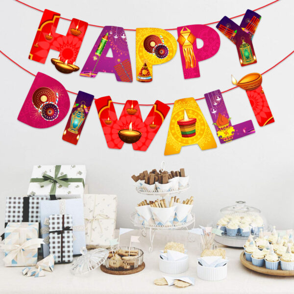 Happy Diwali Paper Banner Diwali Decorations for Indian Party Decorations - Image 4
