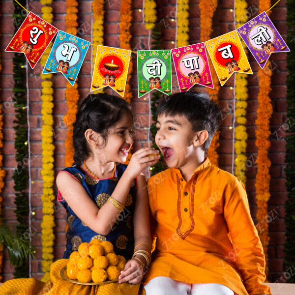 Shubh Deepavali Decorations Paper Banner, Diwali Decorations Paper Banner - Diwali Decorations Items - Image 3