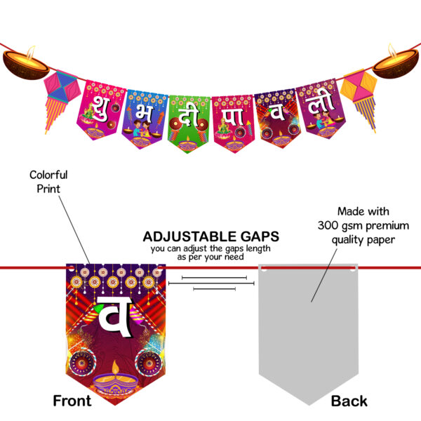 Happy Diwali Party Photo Booth Props and Paper Banner Kit Festival of Lights Prop (31 Pieces) - Image 6