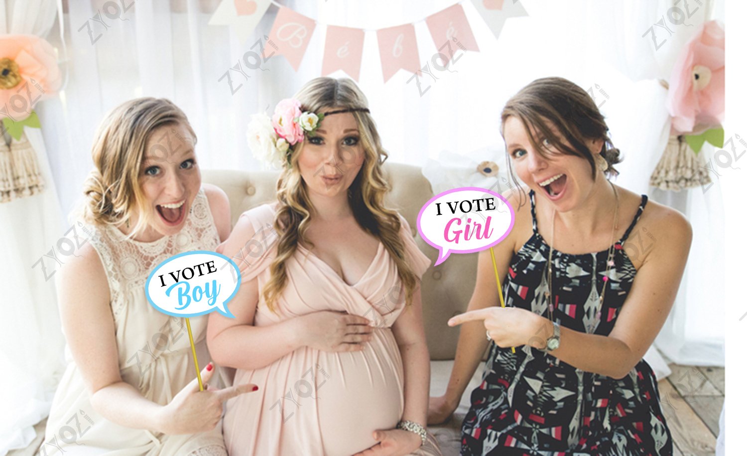Zyozi 30 Pcs Baby Photo Booth Props Party Kids Shower Birthday Party/DIY Baby Shower Photo Booth Props Funny Creative Birthday Decor for Celebrating Birthday - Image 4