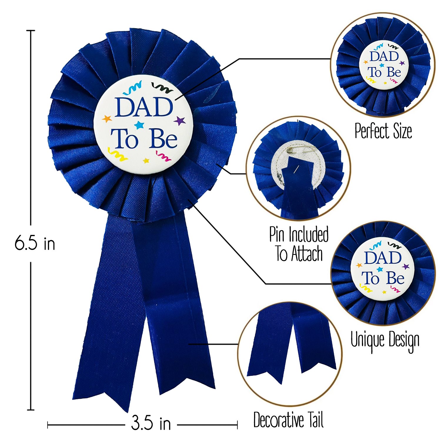 Zyozi Baby Shower Combo | Dad To Be Badge & Mom To Be Sash For Mom To be Gifts | Mom To Be Sash Set - Baby Shower Gifts (Pack Of 2) - Image 5