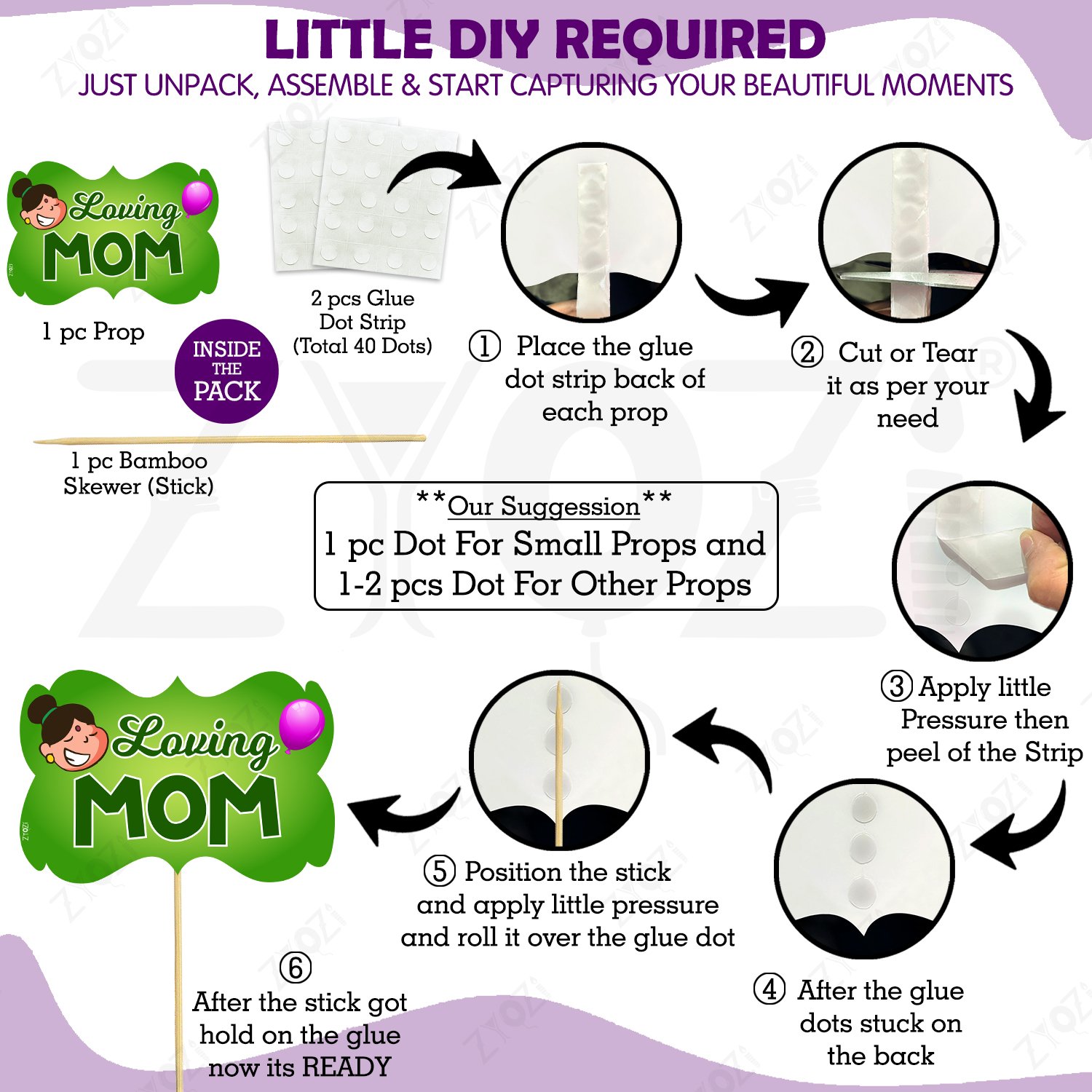 Zyozi Baby Showers Decorations Combo| Baby Shower Props for Photoshoot - Baby Shower Photo Booth Props & Daddy To Be - Mommy To Be Sash (Pack Of 22) - Image 7