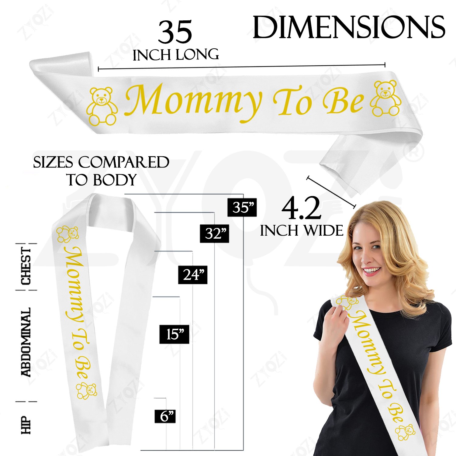 Zyozi Baby Showers Decorations Combo| Baby Shower Props for Photoshoot - Baby Shower Photo Booth Props & Daddy To Be - Mommy To Be Sash (Pack Of 22) - Image 3