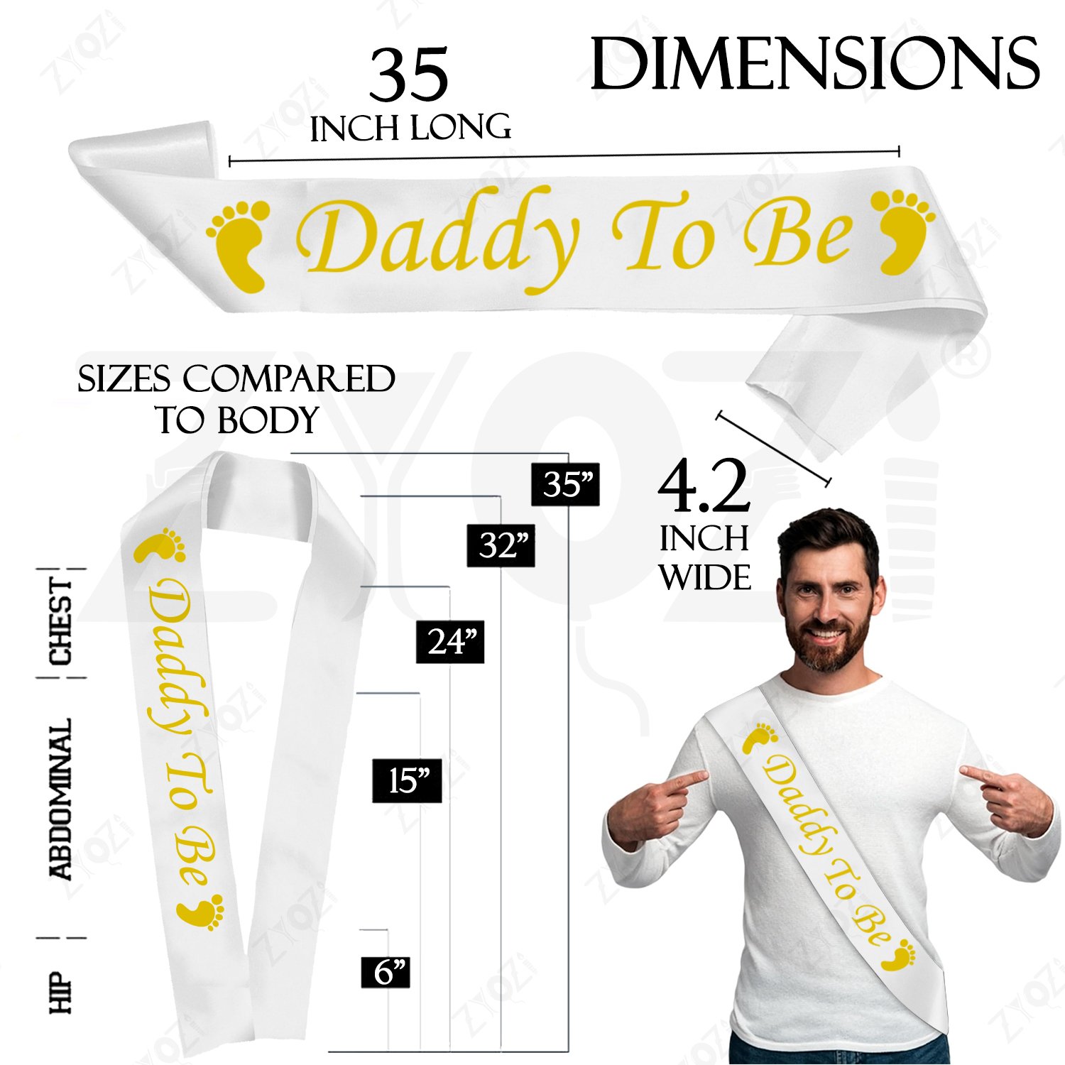 Zyozi Baby Showers Decorations Combo| Baby Shower Props for Photoshoot - Baby Shower Photo Booth Props & Daddy To Be - Mommy To Be Sash (Pack Of 22) - Image 8