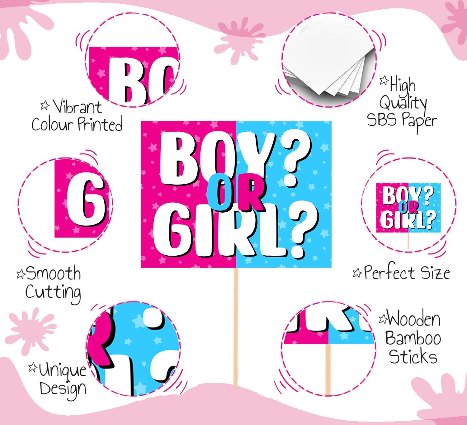 Zyozi 20 Pcs Baby Shower Props for Photoshoot,Photo Booth for Mom to Be Shoot,Maternity Shoot, Photography Or Pregnancy Favors for Babyshower Items Pregnancy Announcement Mommy to be Props - Image 4