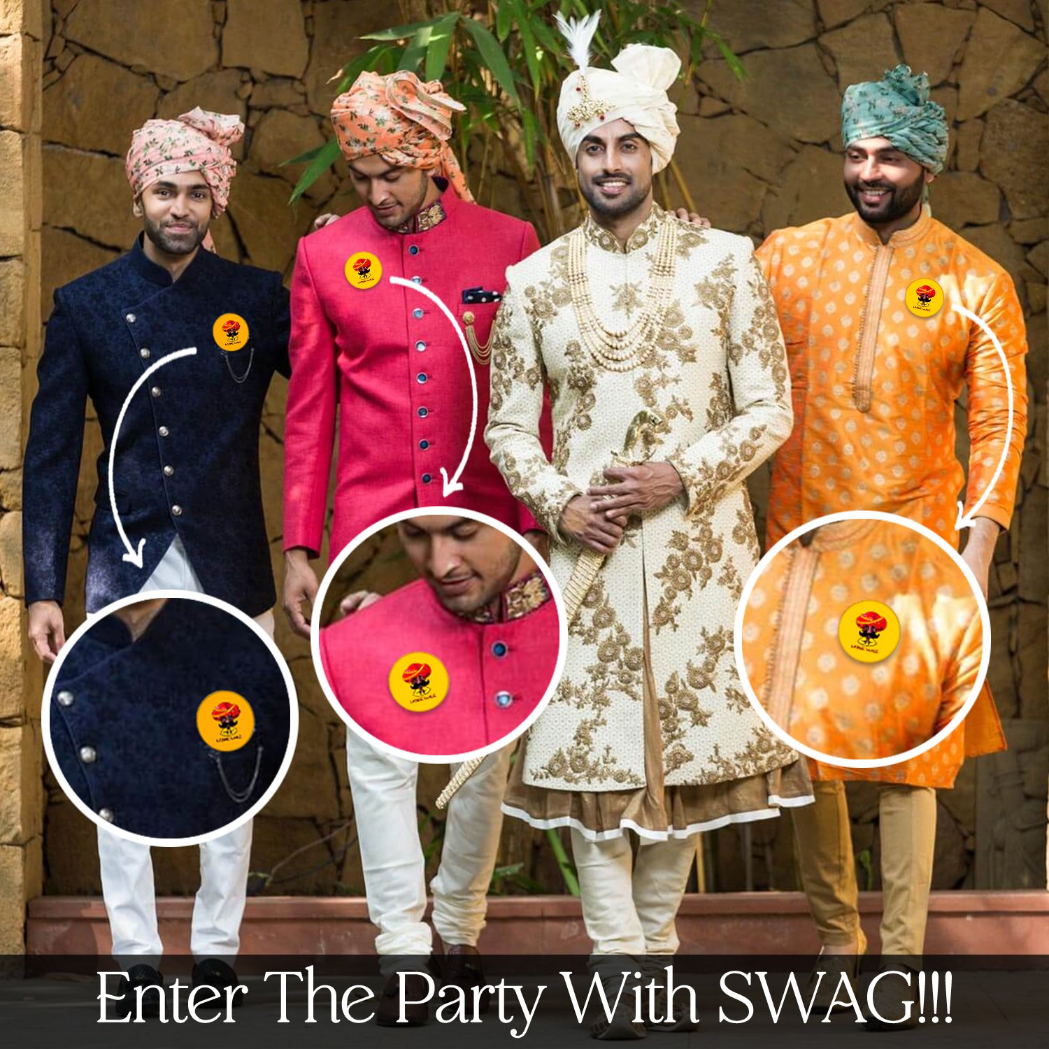 Zyozi ® Ladki Wale & Ladke Wale Badge, Wedding Party Badges - Ladki & Ladke Wale for Bride, Family & Friends | Team Groom & Team Bride Badges (Pack Of 24) - Image 8