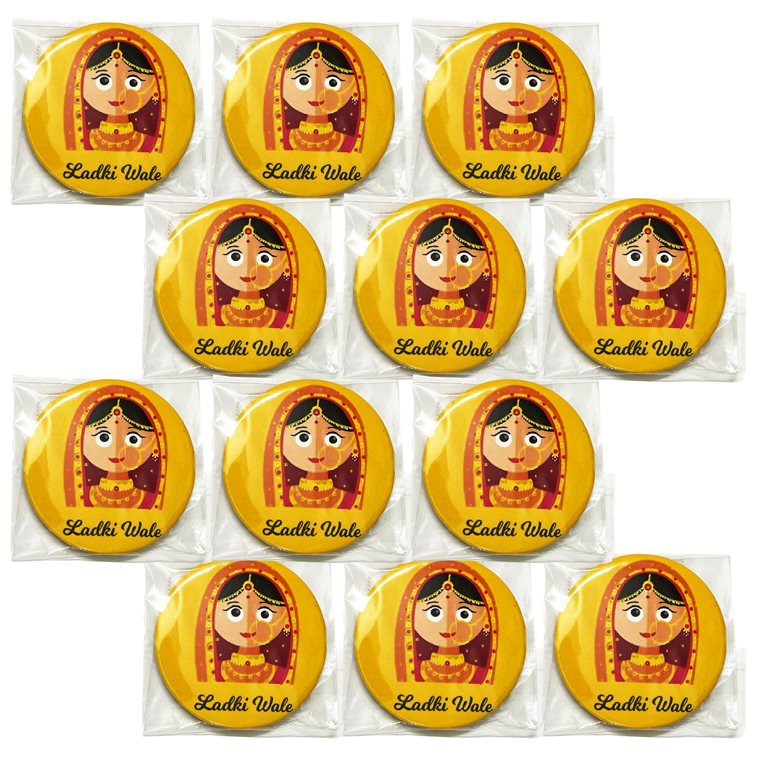 Zyozi ® Ladki Wale & Ladke Wale Badge, Wedding Party Badges - Ladki & Ladke Wale for Bride, Family & Friends | Team Groom & Team Bride Badges (Pack Of 24) - Image 3