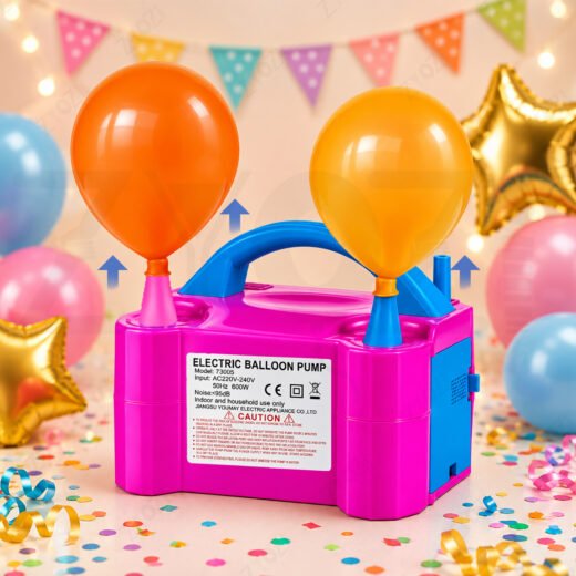 Zyozi Electric Balloon Pump Dual Nozzle 600W Balloon Inflator Machine, Portable Electric Air Balloon Pump for Birthday, Wedding, Baby Shower, Anniversary, Balloon Arch Decoration, Event Decorations