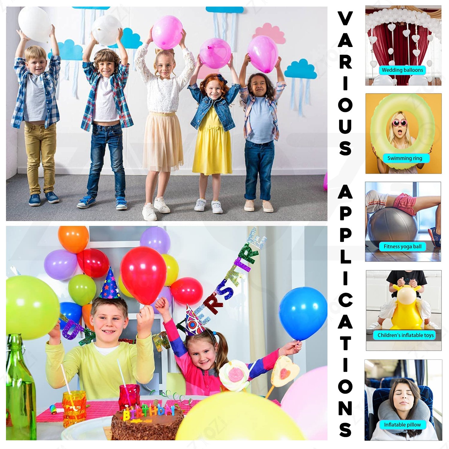 Zyozi Electric Balloon Pump Dual Nozzle 600W Balloon Inflator Machine, Portable Electric Air Balloon Pump for Birthday, Wedding, Baby Shower, Anniversary, Balloon Arch Decoration, Event Decorations - Image 7