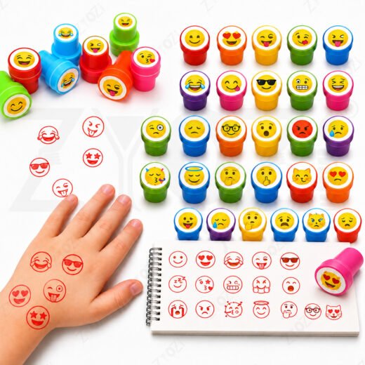 Zyozi 40 PCS Emoji Stampers for Kids – Self Ink Stamps Set with 40 Fun Emoji Designs, Colorful Reward Stamps, Party Favor Toys, Goodie Bag Fillers, Birthday Return Gifts for Kids