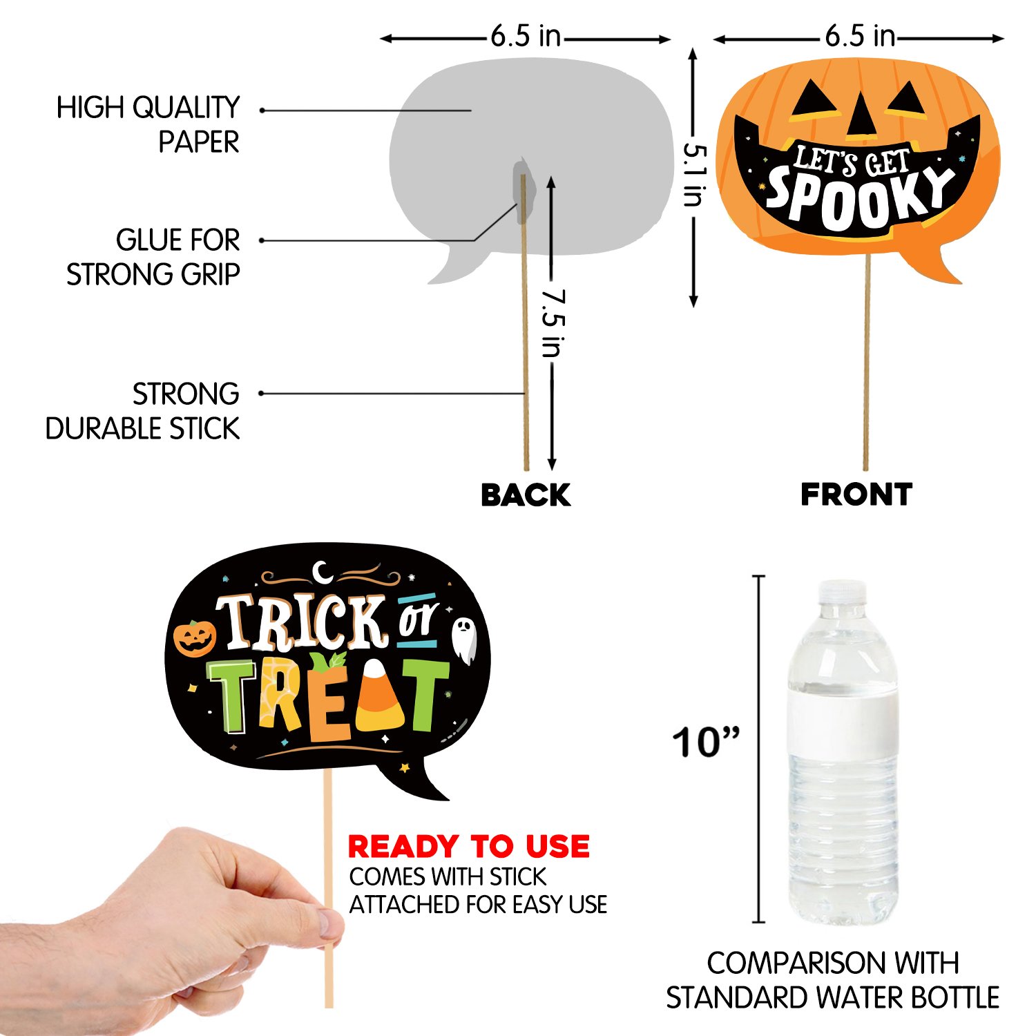 Zyozi Halloween Theme Party Decorations Combo- Halloween Theme Paper Banner, Photo Booth Props, Balloons And Swirls (Pack Of 57) - Image 6