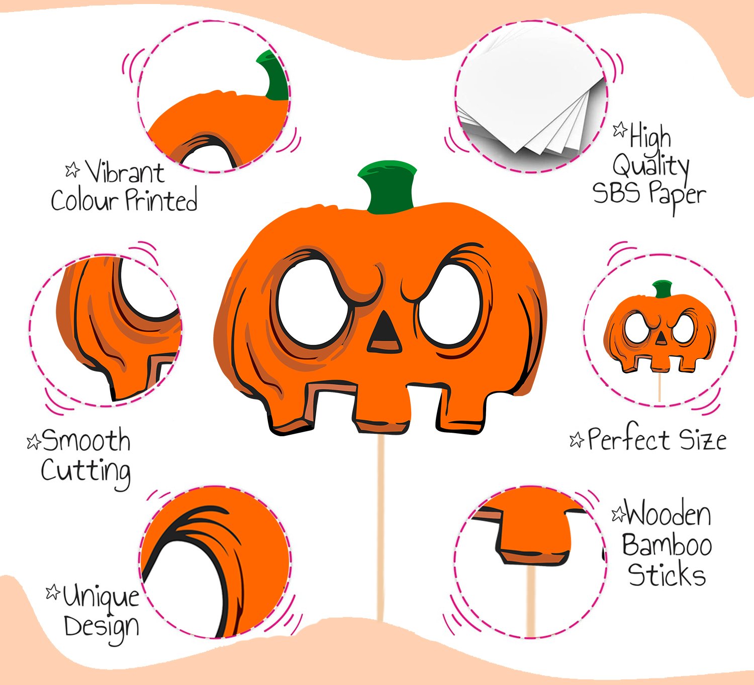 Zyozi Halloween Theme Party Decorations Combo- Halloween Theme Paper Banner, Photo Booth Props, Balloons And Swirls (Pack Of 57) - Image 4