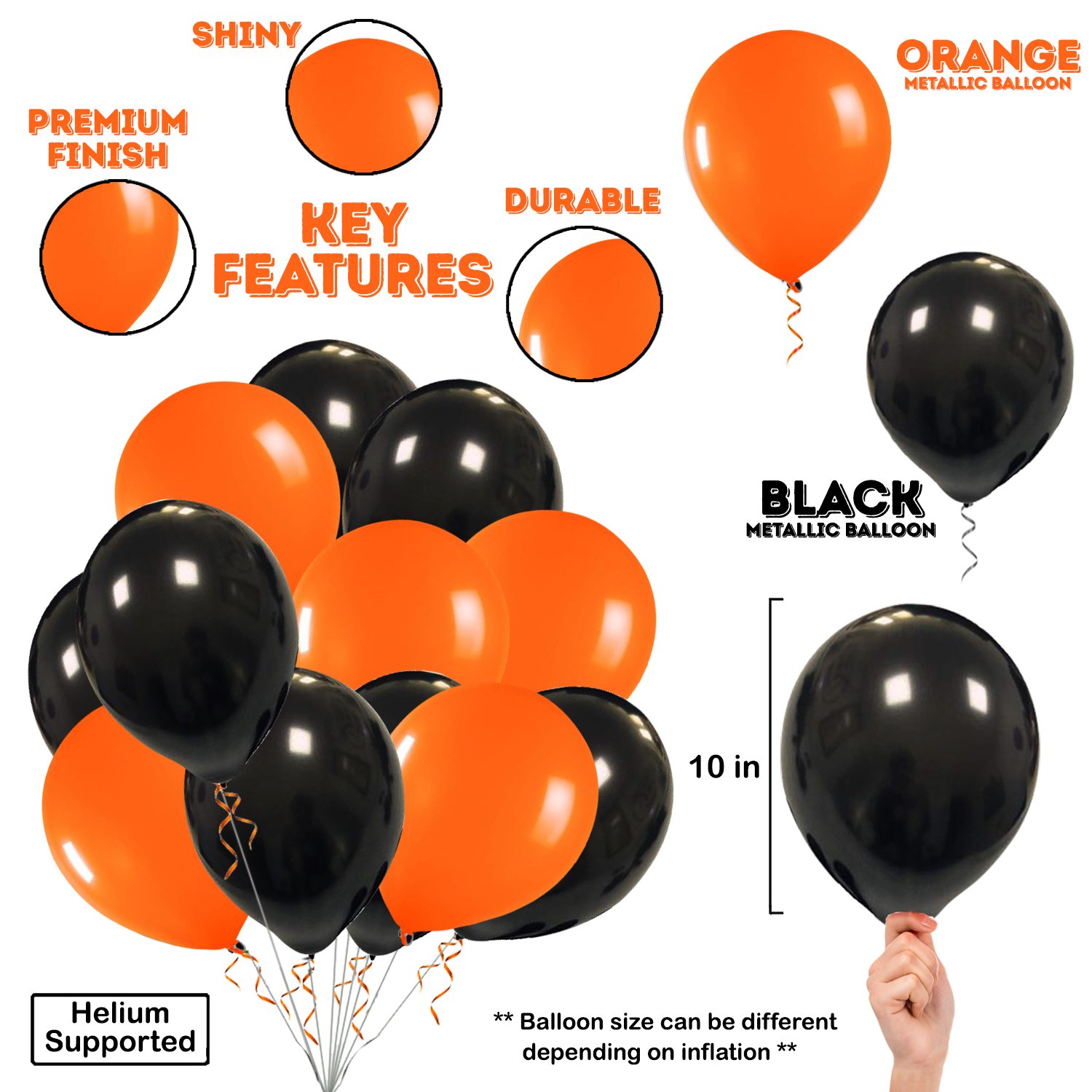 Zyozi Halloween Theme Party Decorations Combo- Halloween Theme Paper Banner, Photo Booth Props, Balloons And Swirls (Pack Of 57) - Image 3