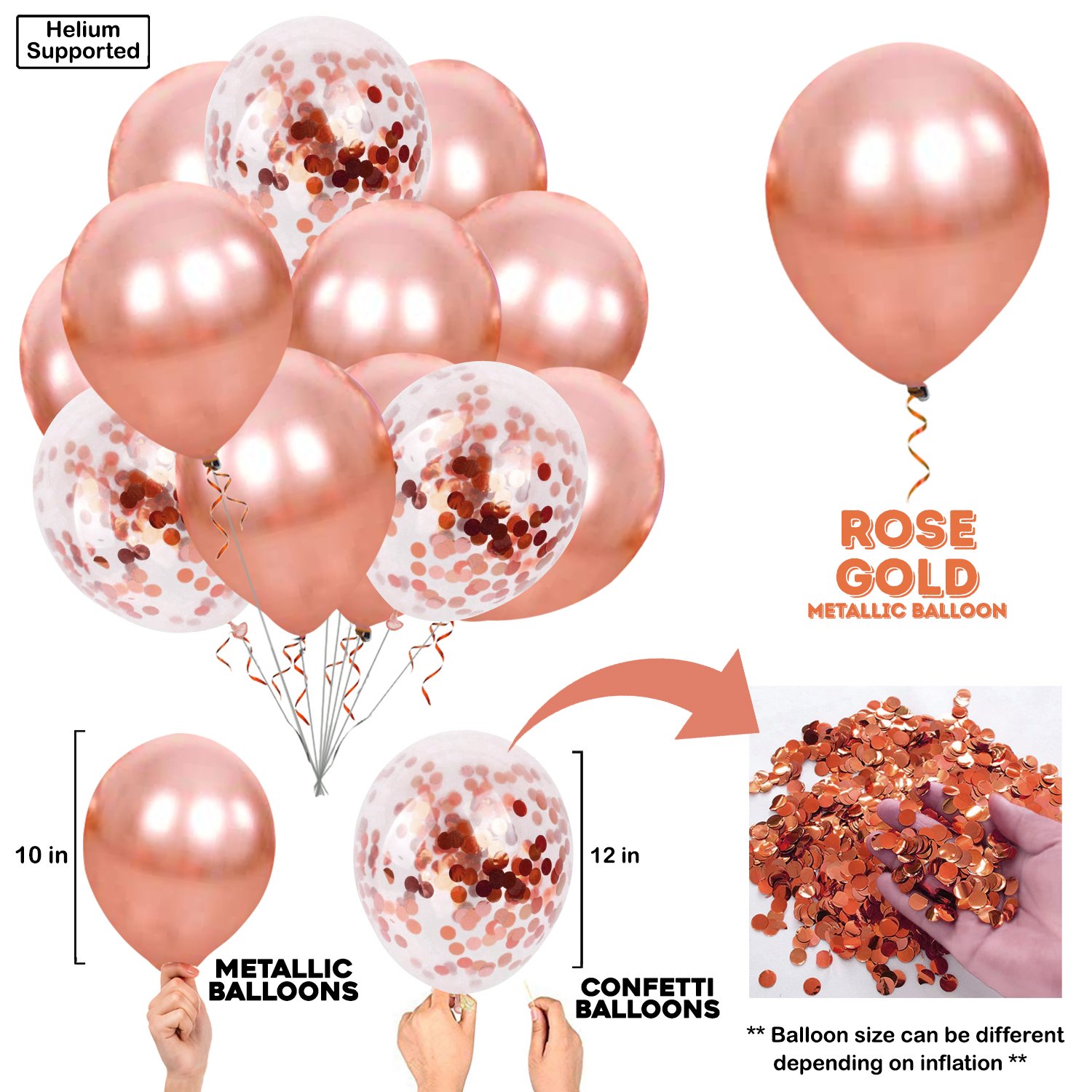 Zyozi Birthday Decorations Combo Set | Birthday Decorations Items - Paper Banner , Balloons, Star Foil Balloon, RoseGold Confetti Balloons, Ligt & Foil Curtains (Pack Of 70) - Image 6