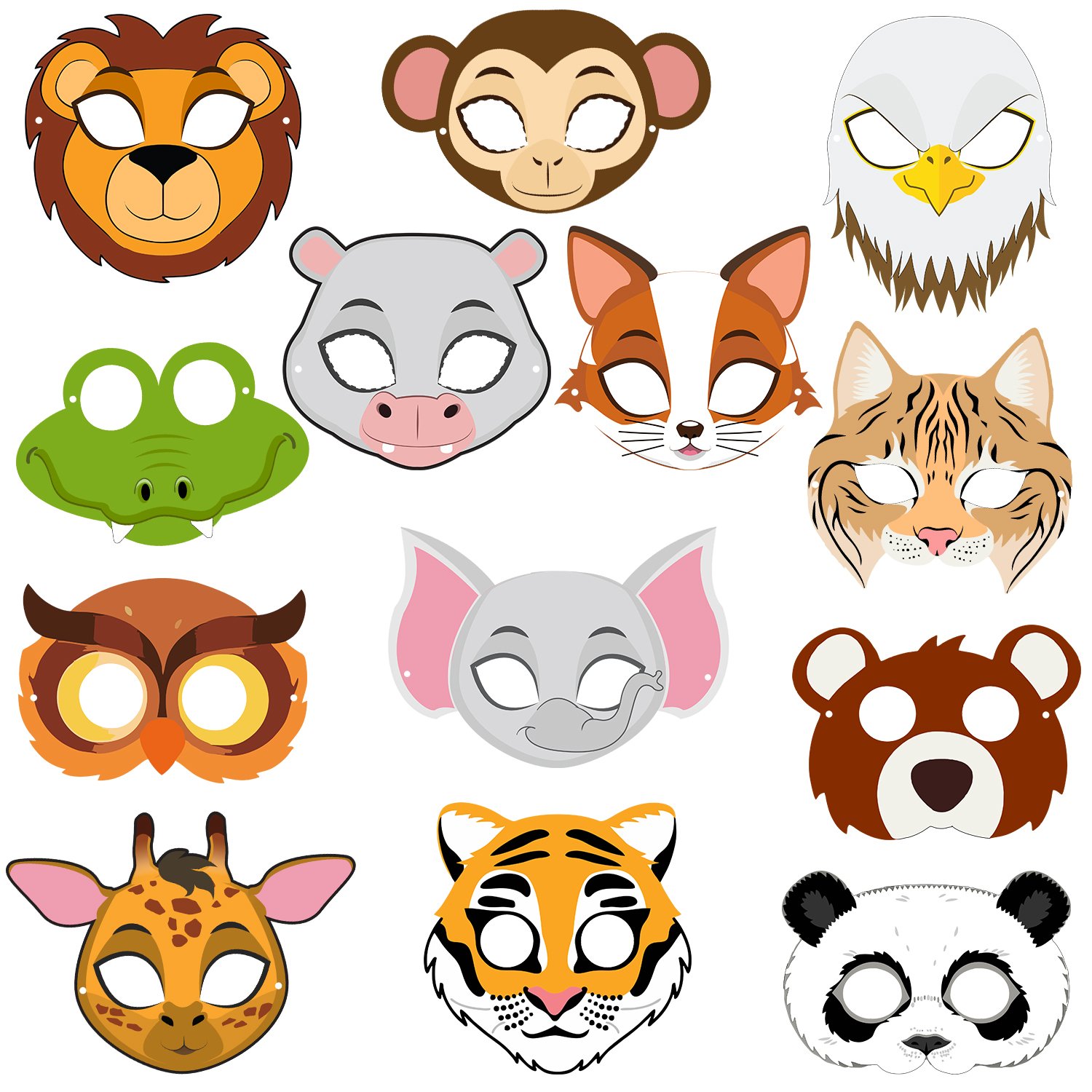 ZYOZI 13 Piece Animaal Masks Animaal Happy Birthdaay Party Decoration 13 Pcs Animaal Eye mask Jungle Birthdaay Theme Decoration,Jungle/Safari Themes Party Favors Kids 1st Birthdaay Decoration