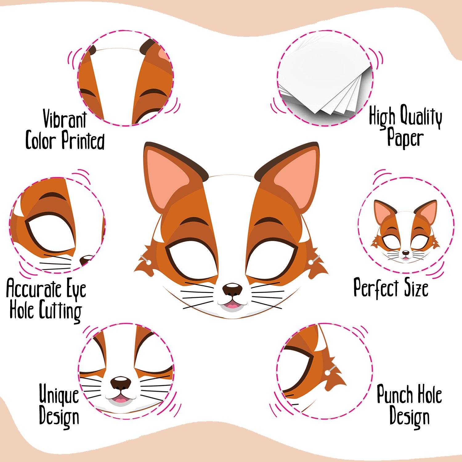 ZYOZI 13 Piece Animaal Masks Animaal Happy Birthdaay Party Decoration 13 Pcs Animaal Eye mask Jungle Birthdaay Theme Decoration,Jungle/Safari Themes Party Favors Kids 1st Birthdaay Decoration - Image 7